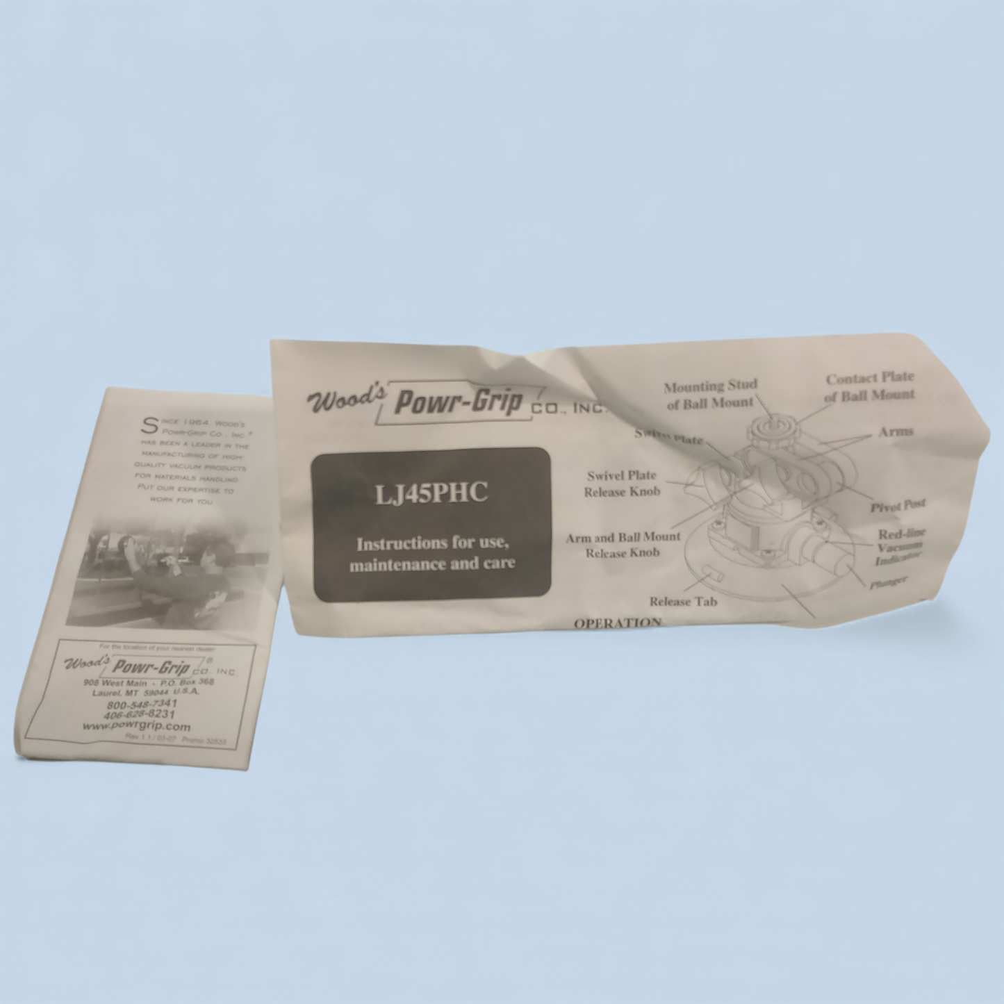 Wood’s Powr-Grip LJ45PHC Vacuum Suction Camera Mount (Vintage)