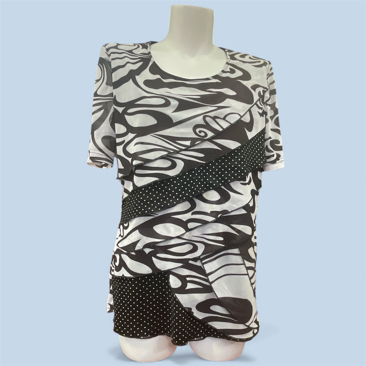 Vivid Abstract Monochrome Layered Top