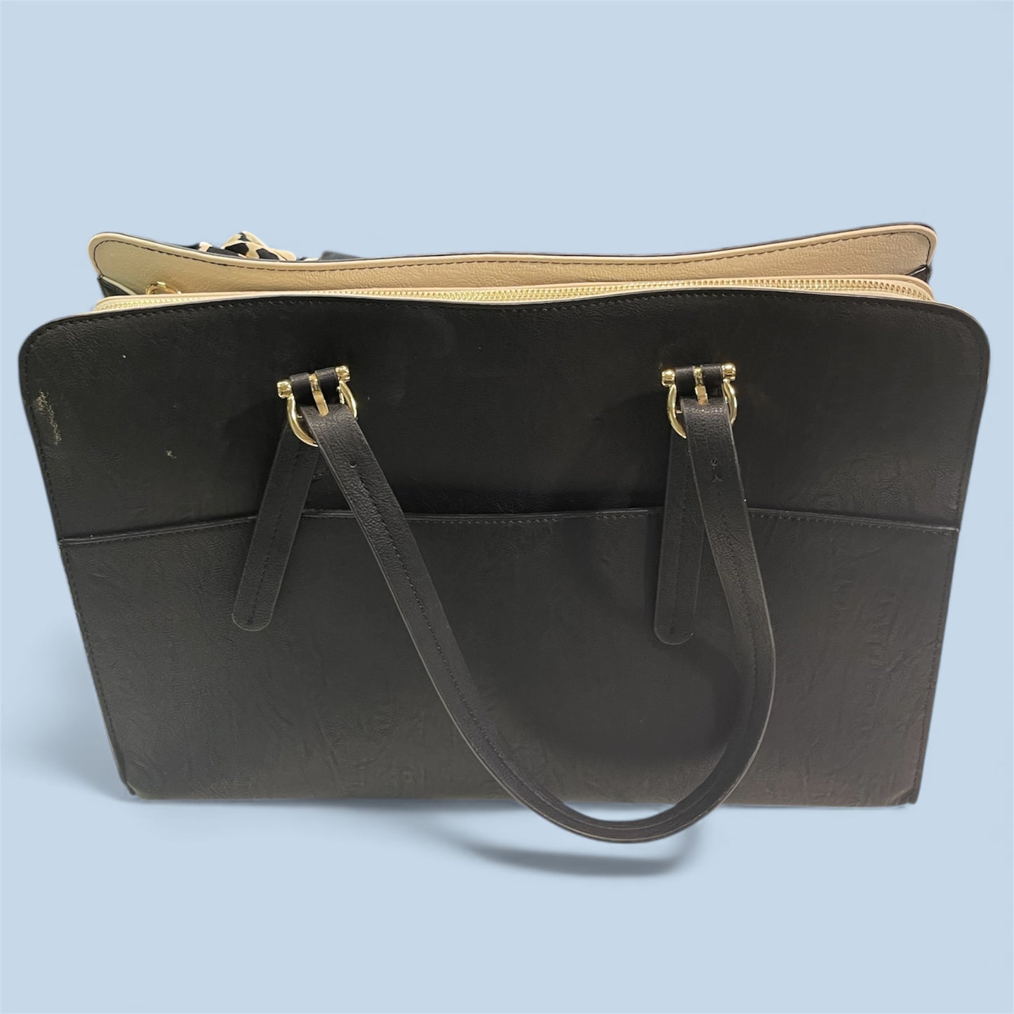 Laura Jones Structured Black Tote Bag | Work Bag | Multi-Compartment Handbag