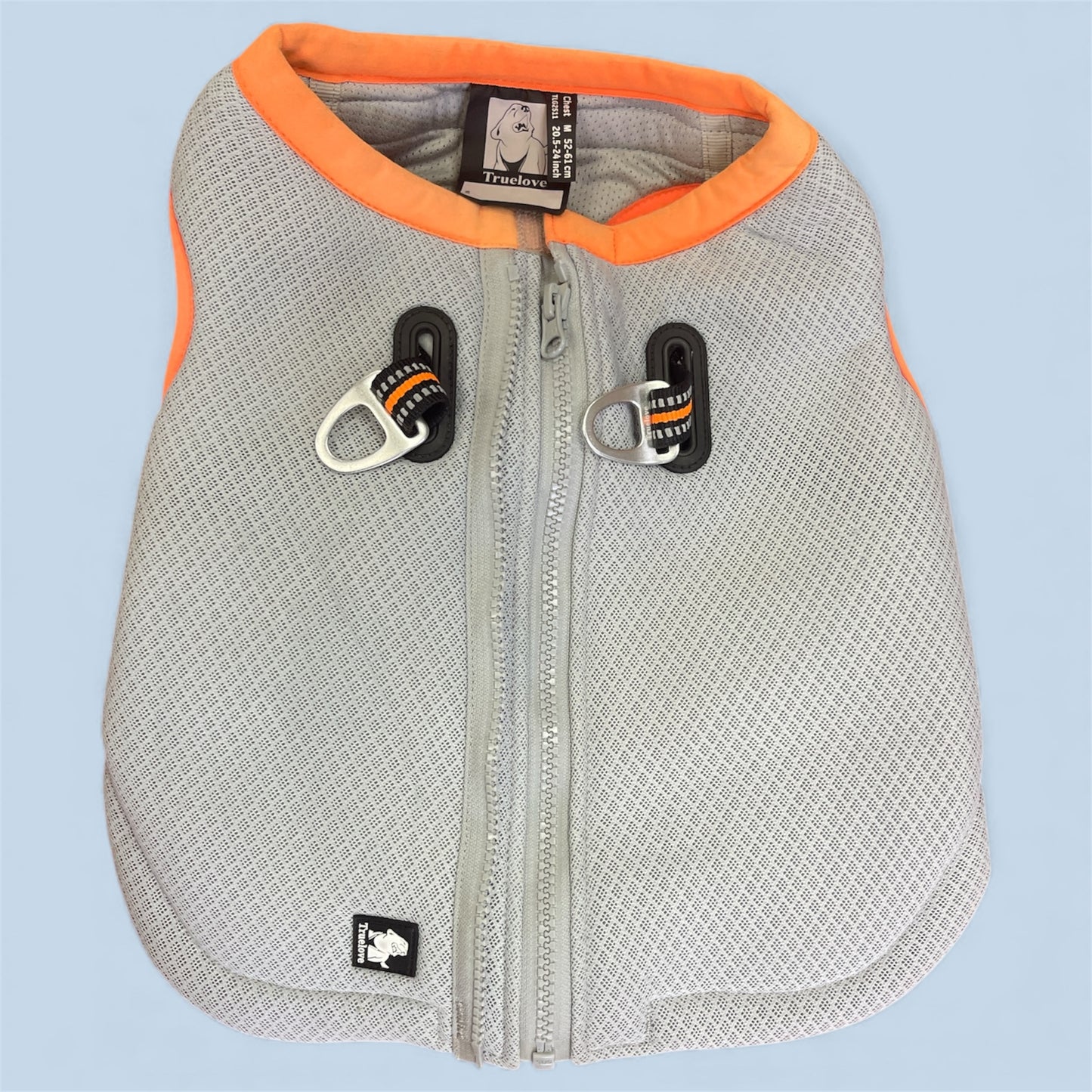 Truelove Padded Dog Harness – Grey & Orange (Medium)