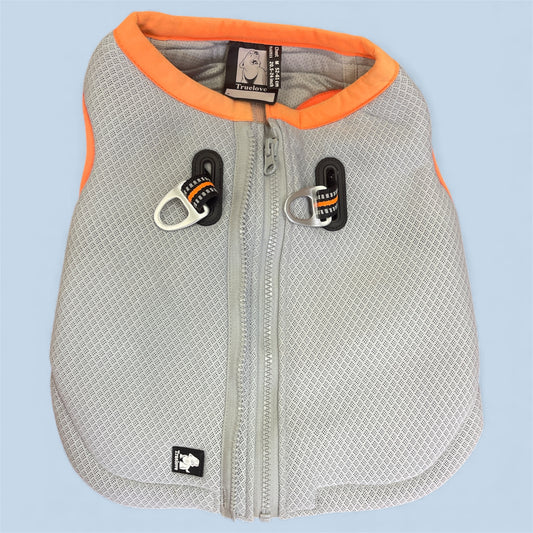 Truelove Padded Dog Harness – Grey & Orange (Medium)