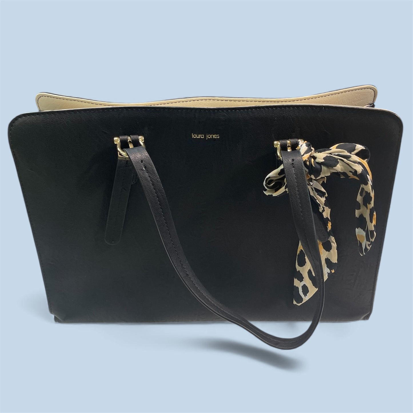 Laura Jones Structured Black Tote Bag | Work Bag | Multi-Compartment Handbag