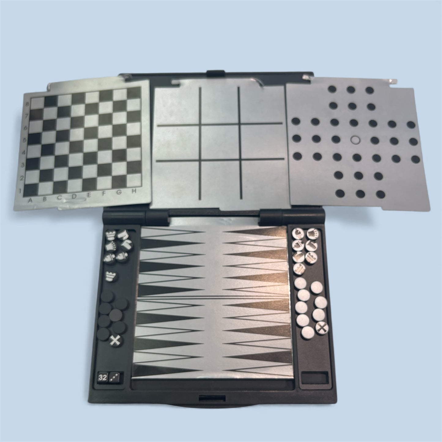 Magnetic Travel Board Games Set (Chess, Checkers & Backgammon)