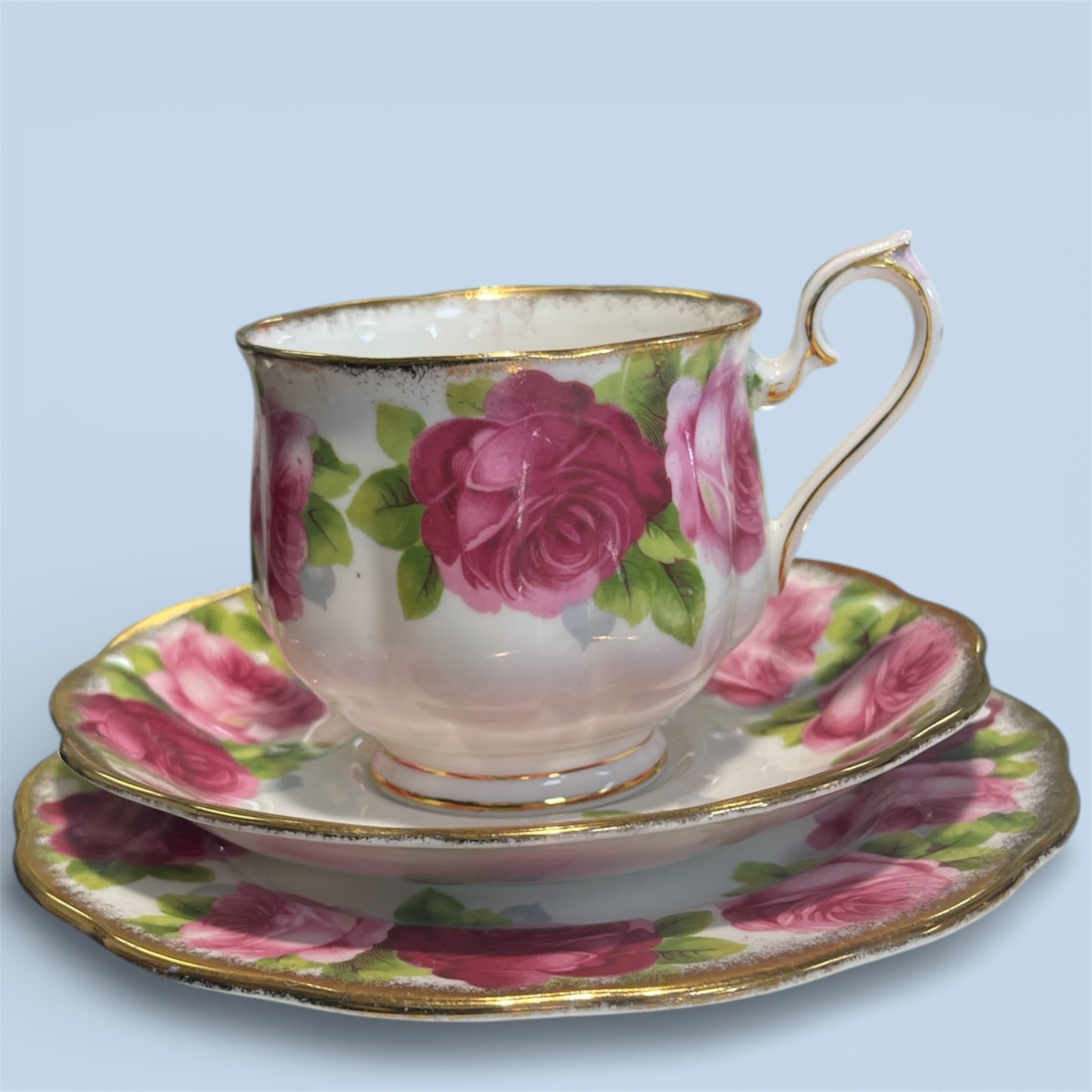 Royal Albert “Old English Rose” Bone China Trio
