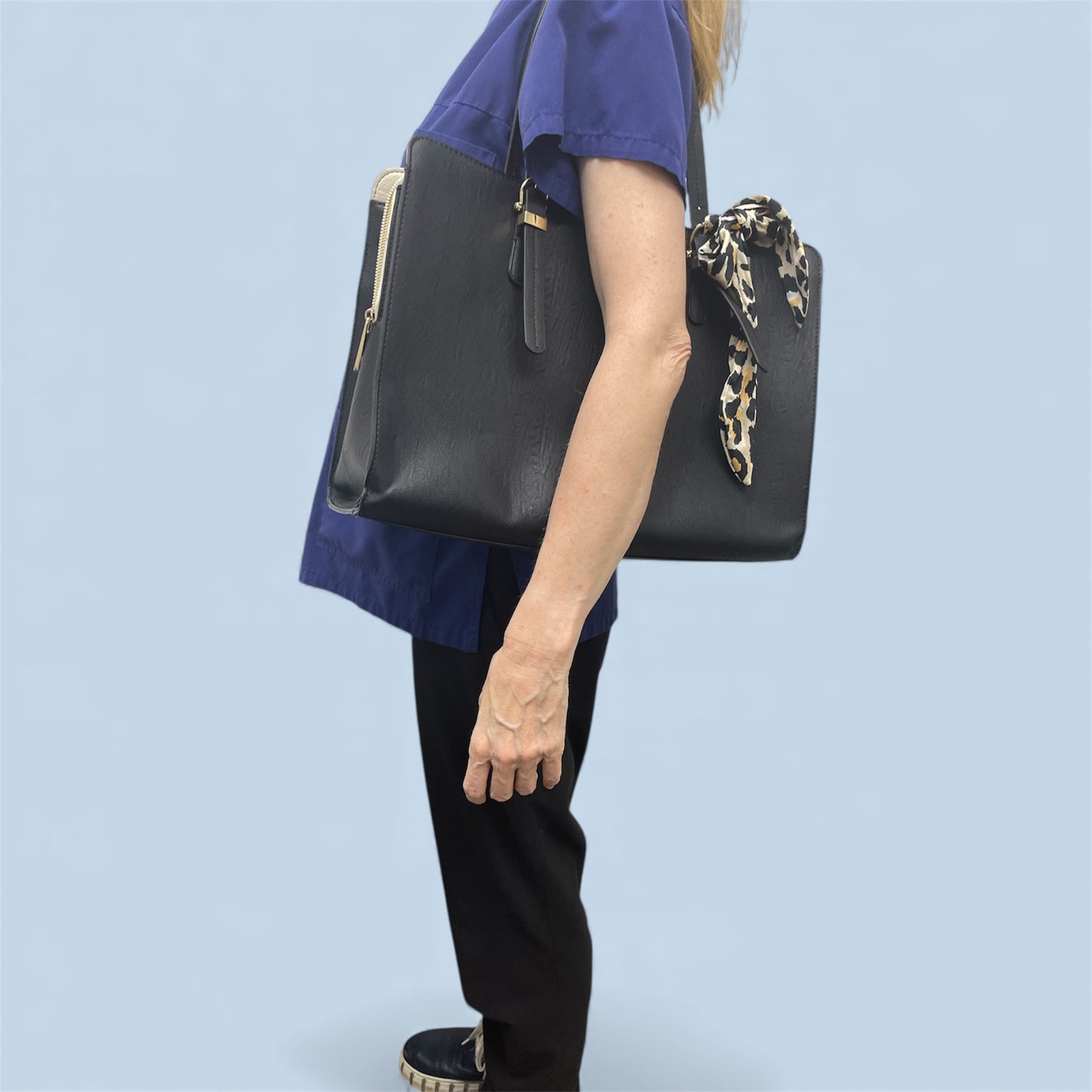 Laura Jones Structured Black Tote Bag | Work Bag | Multi-Compartment Handbag