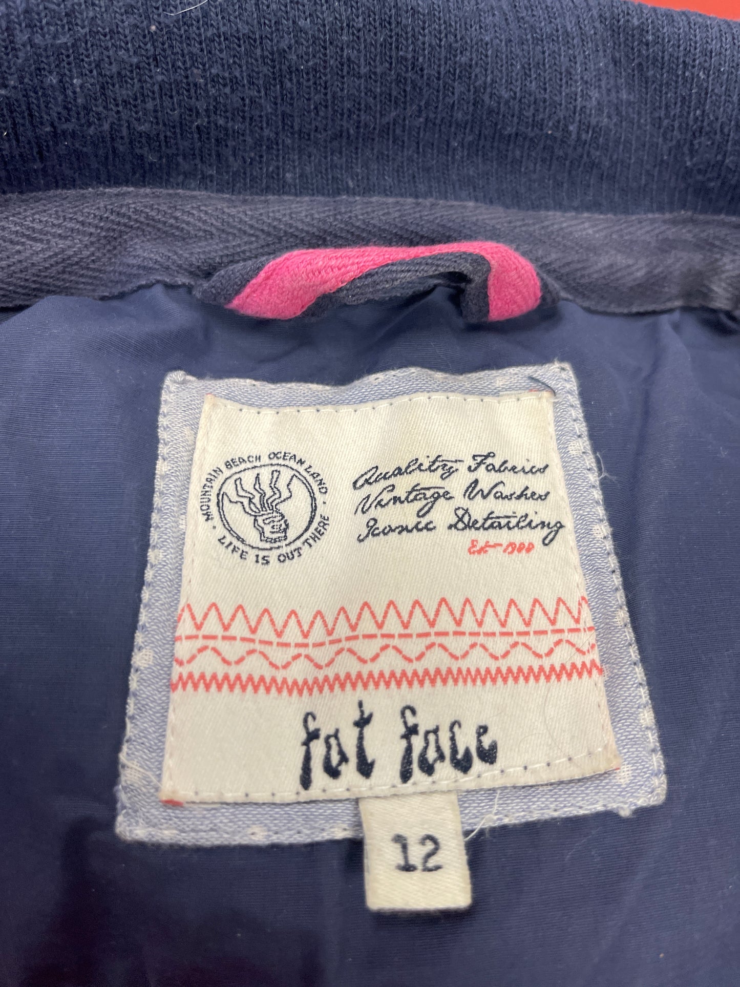 Fat Face Hooded Jacket – Navy with Pink Lining (Women’s)